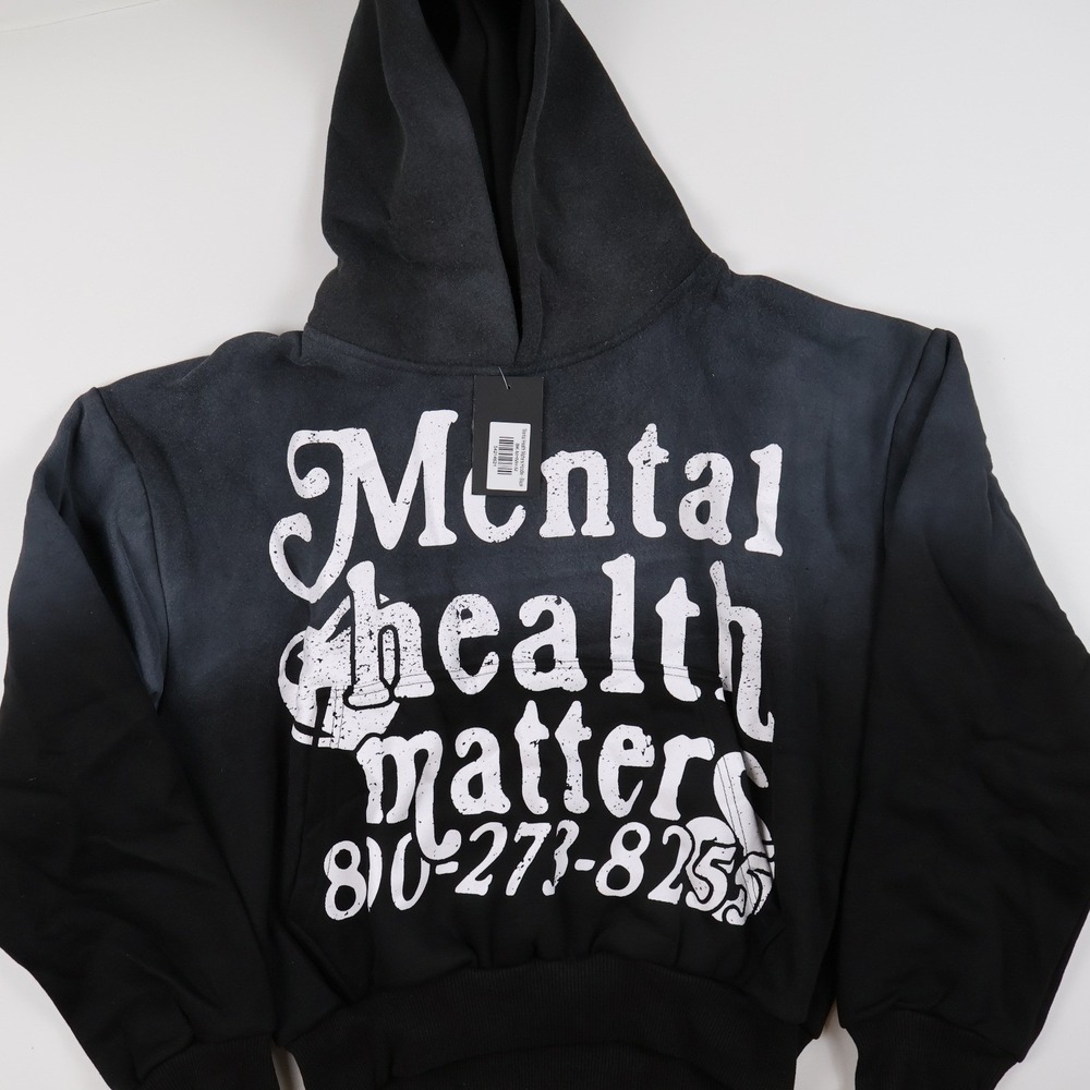 Shadow Hill Hoodie Mental Health Matters Black Ombre Medium NWT